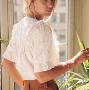 Sezane Paola Embroidered Blouse 38
